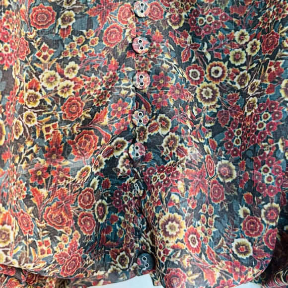 Kourt Patterned Cropped Top with Ballon Sleeves - Picture 3 of 8